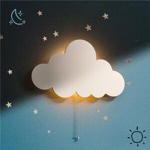 Cloud Wall Night Light Battery Operated Hanging Nursery Kids Room LED Lamp Decor